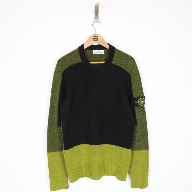 Stone Island AW 2016 Black and Green Alpaca Wool Knit Jumper