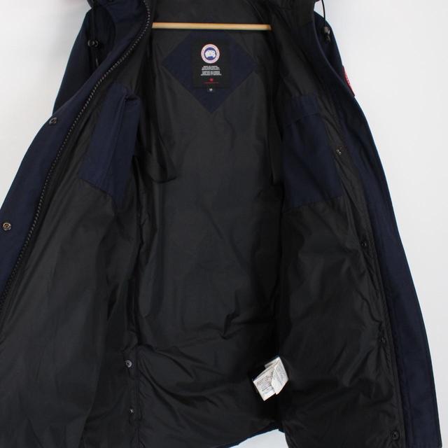 Canada Goose Navy Blue Shelburne Parka Down Coat with Fur Trim