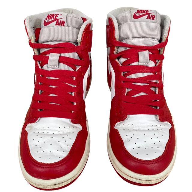 Nike Air Jordan 1 Mid 2021 Red and White Trainers