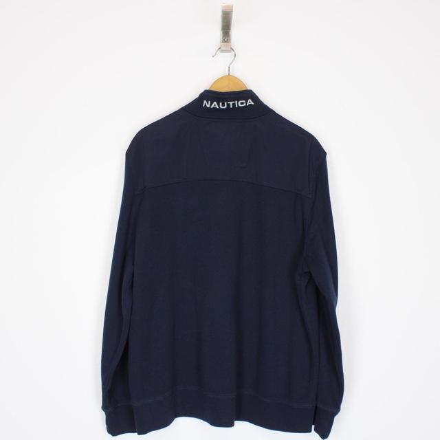 Vintage 00s Nautica Navy Blue 1/4 Zip Sweatshirt Jumper