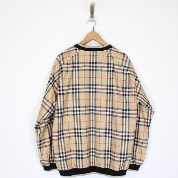 Burberry Golf Beige and Black Nova Check Pullover Jacket