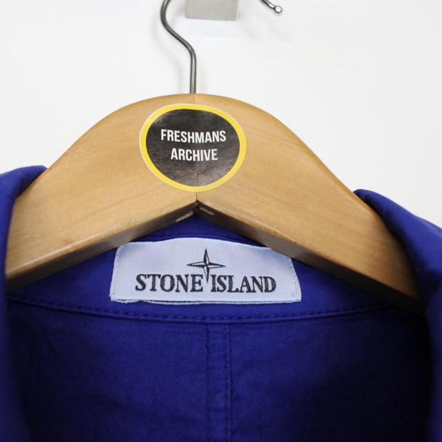 Stone Island AW 2023 Blue Bellows Cotton Overshirt Jacket