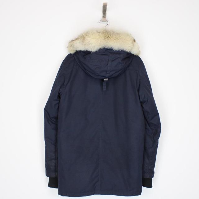 Canada Goose Navy Blue Chateau Parka Down Jacket with Fur Trim