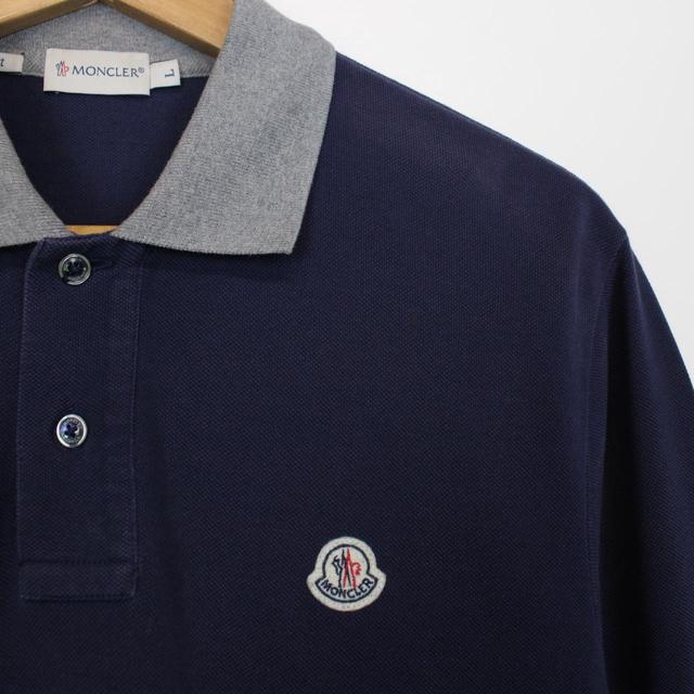 Moncler Maglia Manica Lunga Navy Blue Long Sleeve Polo Shirt