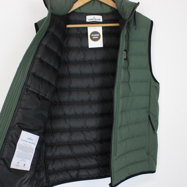 Stone Island AW 2021 Green O-Cotton R-Nylon Tela Down Gilet / Bodywarmer