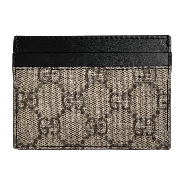 Gucci Supreme Brown and Black GG Monogram Leather Card Holder