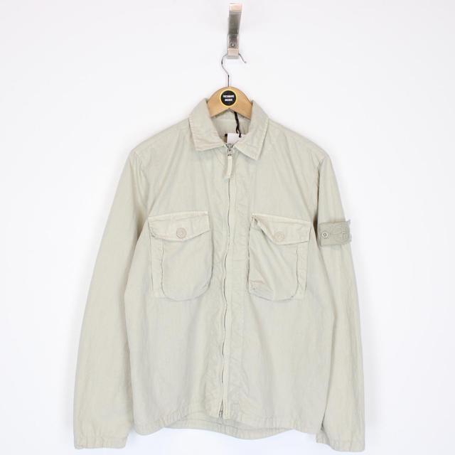 Stone Island Ghost SS 2019 Beige Full Zip Overshirt Jacket