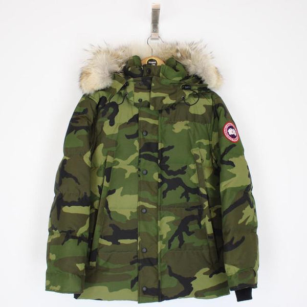 Canada Goose Camo Wyndham Parka Down Jacket with Fur Trim