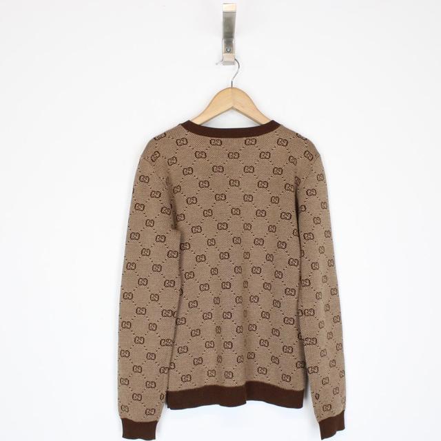 Gucci Brown GG Monogram Wool Knit Jumper