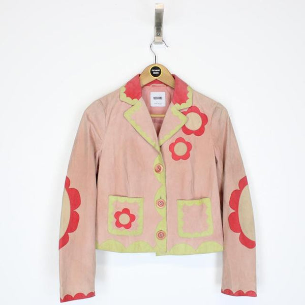 Moschino Cheap and Chic Multicoloured Floral Goat Skin Leather Jacket