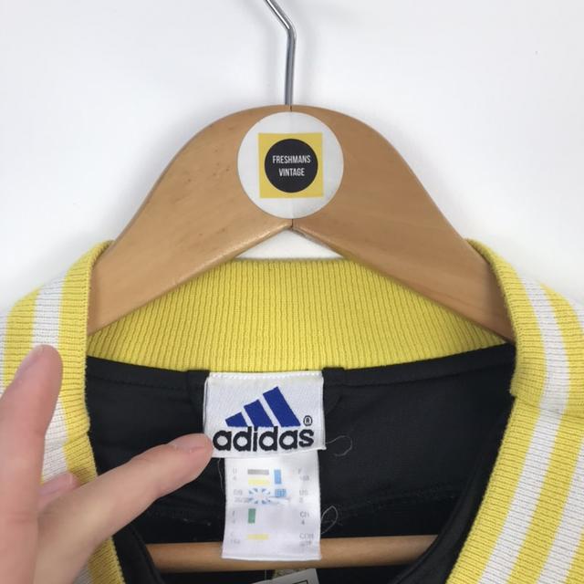 Vintage 90’s Adidas Black, Yellow and Grey Spellout Zip Up Track Jacket