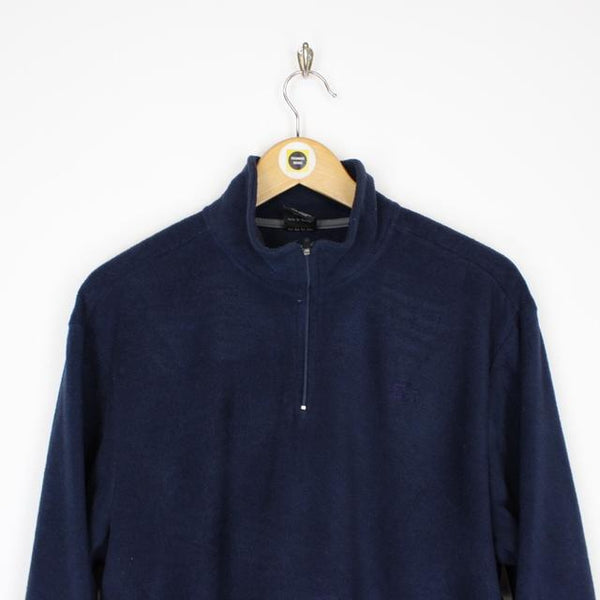 Vintage 90’s Starter Navy Blue Pullover 1/4 Zip Fleece Jumper