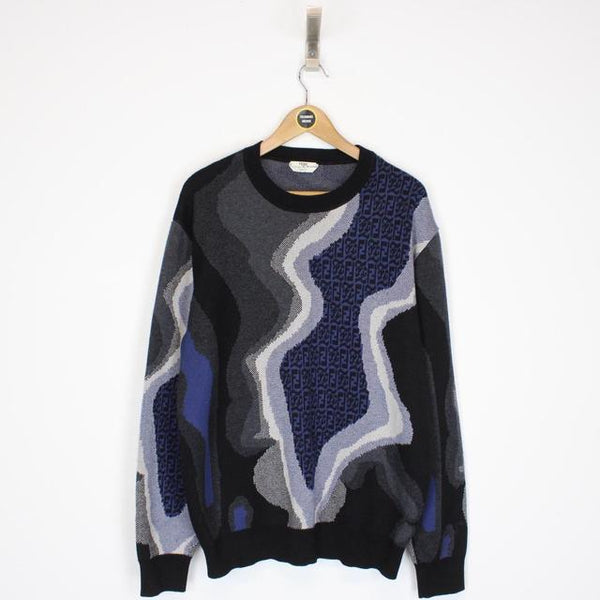 Fendi Multicoloured Zucca Monogram Wool Knit Jumper