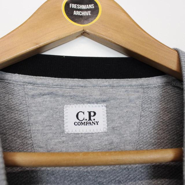 CP Company Grey Diagonal Fleece Cotton Sweatshirt Jumper