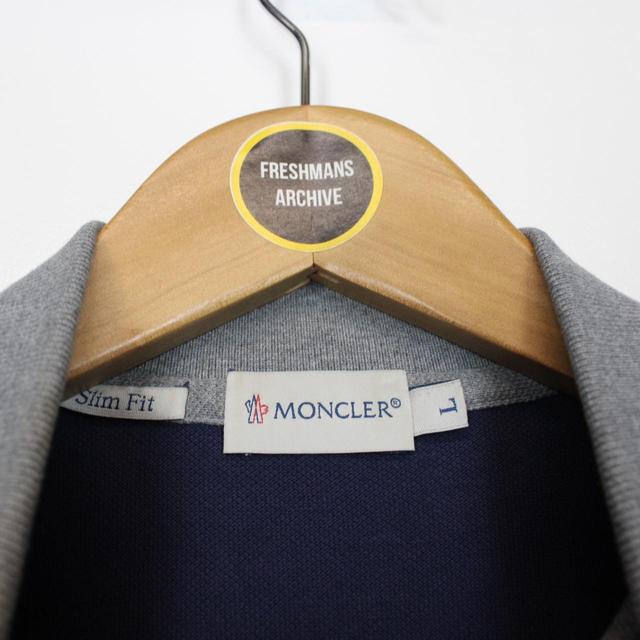 Moncler Maglia Manica Lunga Navy Blue Long Sleeve Polo Shirt