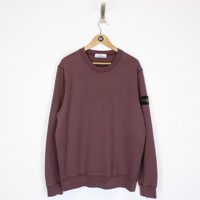 Stone Island SS 2021 Burgundy Cotton Sweatshirt Jumper