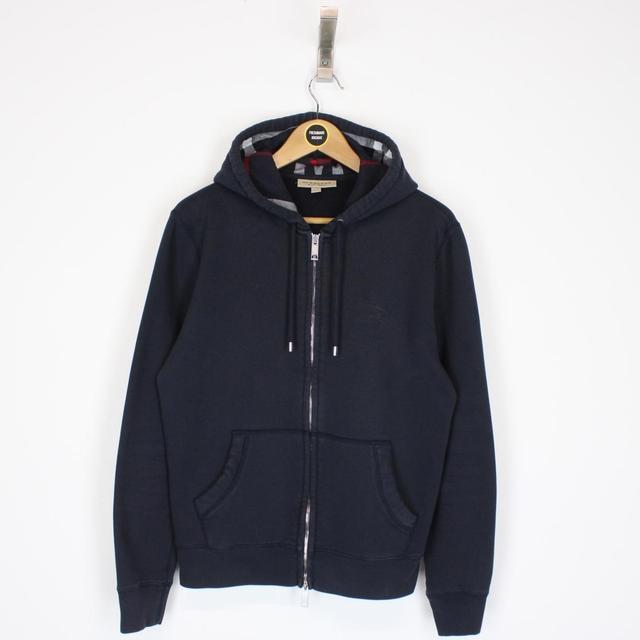 Burberry London Navy Blue Clarendon Full Zip Hoodie Jumper