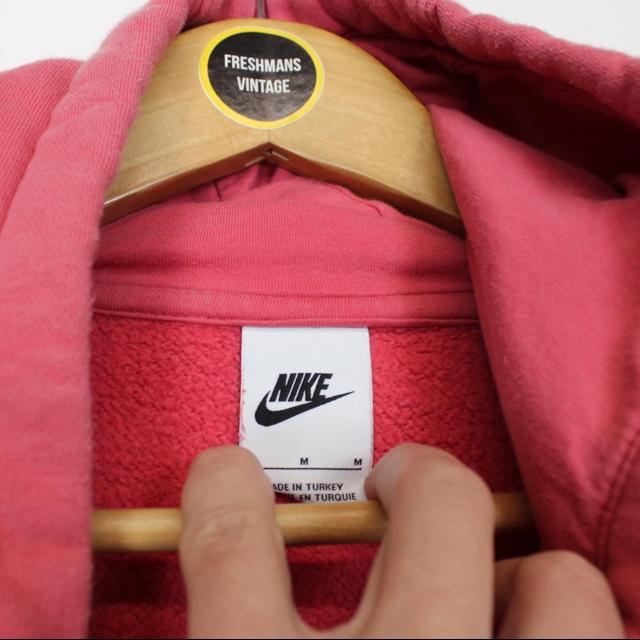 Nike Pink and White Spellout Hoodie Jumper