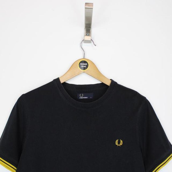 Fred Perry Black and Yellow Short Sleeve T-Shirt