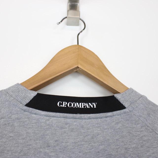 CP Company Grey Diagonal Fleece Cotton Sweatshirt Jumper