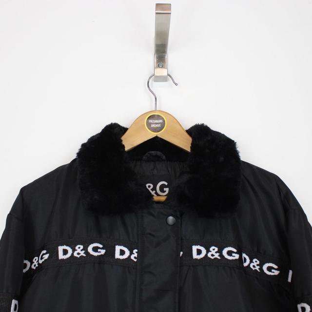 Vintage 90s Dolce &amp; Gabbana Black and White Padded Taped Jacket