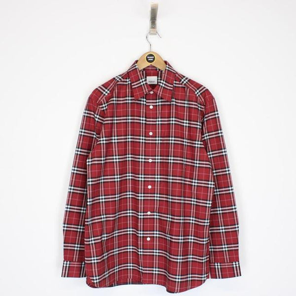 Burberry Red Nova Check Long Sleeve Cotton Shirt