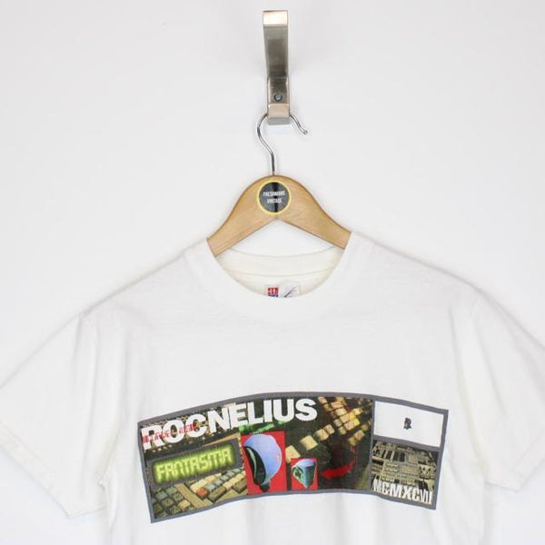 Vintage 1997 Bape x Cornelius Rocnelius White Short Sleeve Graphic Spellout