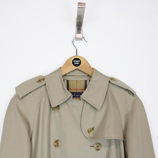 Vintage 90s Burberry Tan Brown Nova Check Double Breasted Trench Coat