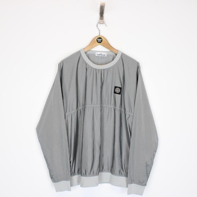 Stone Island SS 2020 Silver Nylon Metal Watro Sweatshirt Jacket