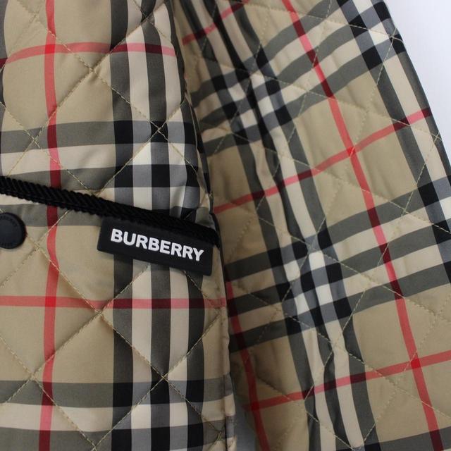 Burberry Tan Brown Nova Check Diamond Quilted Jacket