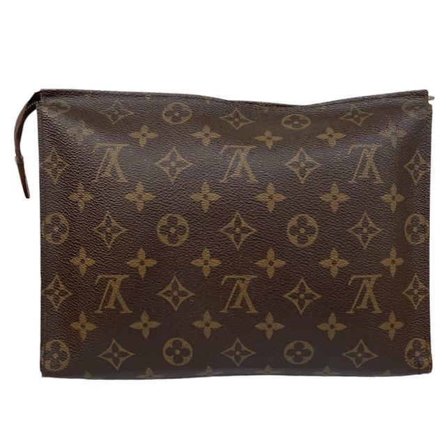 Louis Vuitton Brown and Beige Monogram Pochette Toilette 26 Pouch