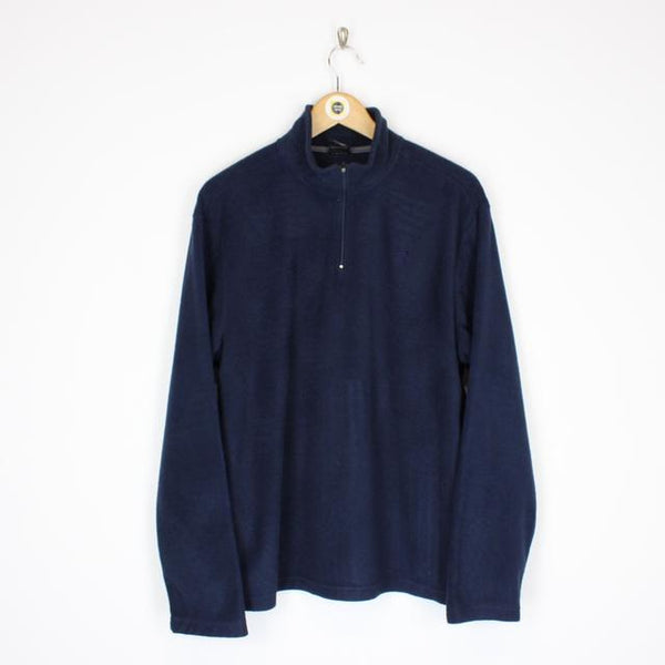 Vintage 90’s Starter Navy Blue Pullover 1/4 Zip Fleece Jumper