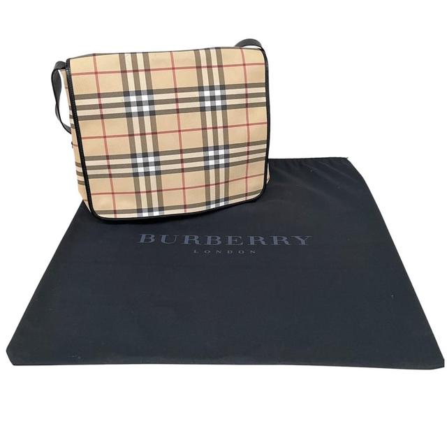 Burberry Beige and Black Nova Check PVC/Leather Messenger Bag