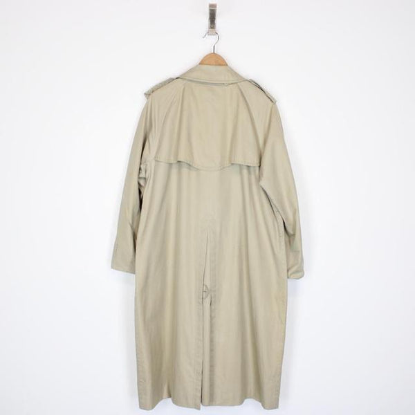 Vintage 90s Burberry Tan Brown Nova Check Double Breasted Trench Coat