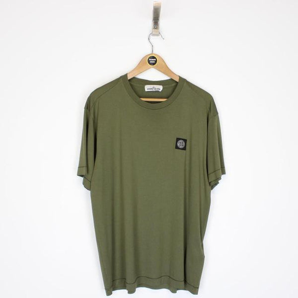 Stone Island Green Short Sleeve Compass Logo T-Shirt