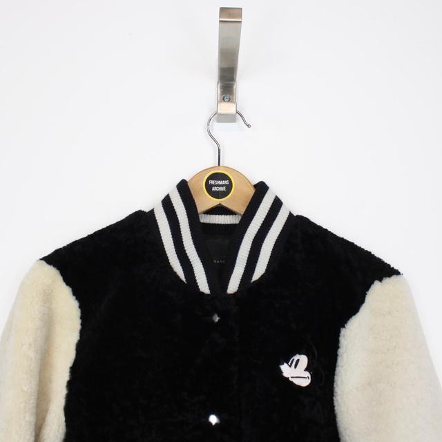 Marc Jacobs x Disney Black and Cream Sherling Fur Varsity Jacket