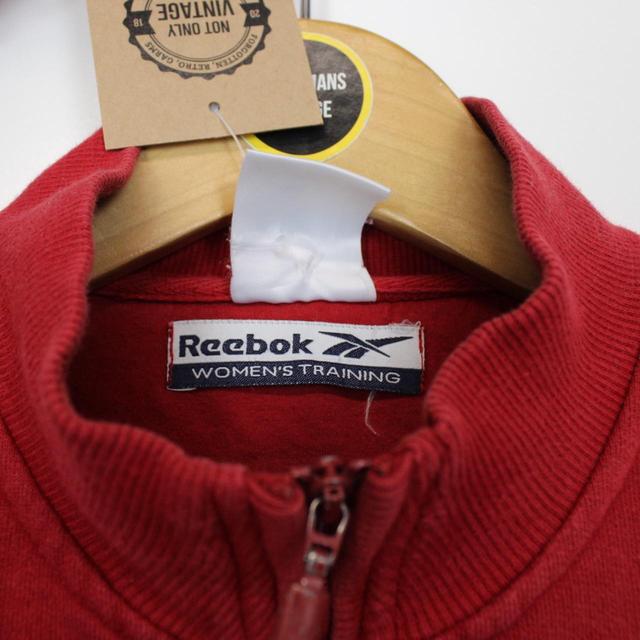 Vintage 00s Reebok Red 1/4 Zip Spellout Sweatshirt Jumper