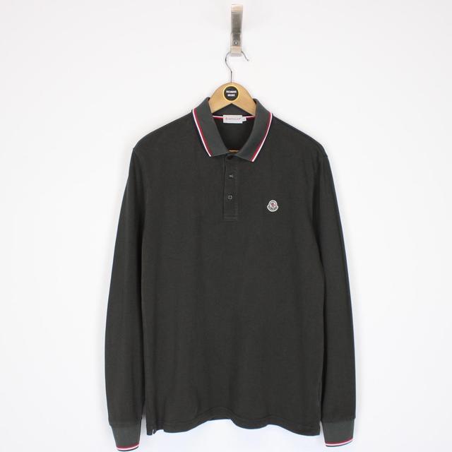 Moncler Maglia Manica Lunga Green Long Sleeve Polo Shirt