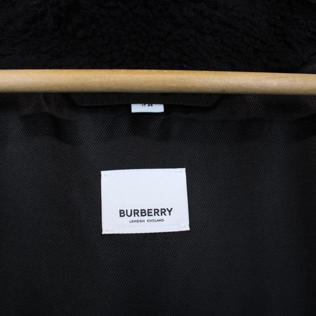 Burberry Black and White Hillend Logo Wool Blend Vest Jacket