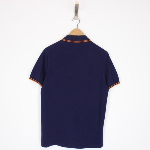 Stone Island Navy Blue and Orange Short Sleeve Polo Shirt