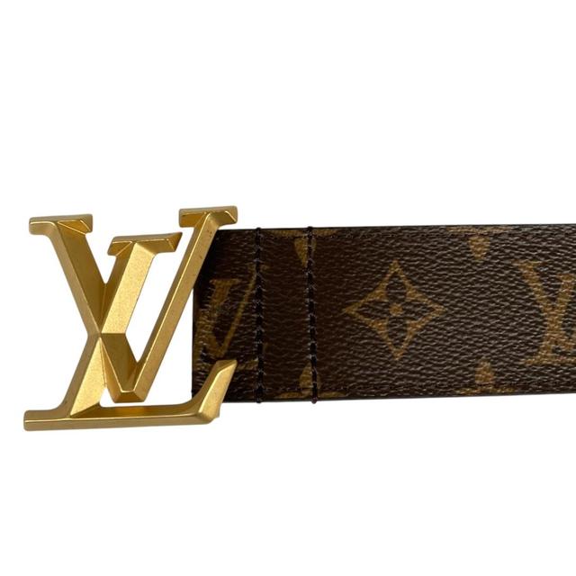 Louis Vuitton Brown and Gold Monogram Pyramide Belt