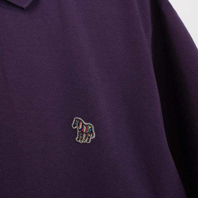 Paul Smith Zebra Badge Purple Short Sleeve Polo Shirt