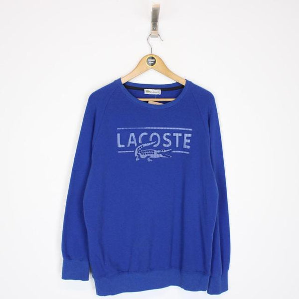 Lacoste Blue Crew Neck Cotton Sweatshirt Jumper