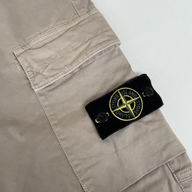 Stone Island Beige Slim Fit Cargo Trousers