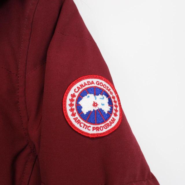 Canada Goose Burgundy Lorette Parka Down Coat with Fur Trim