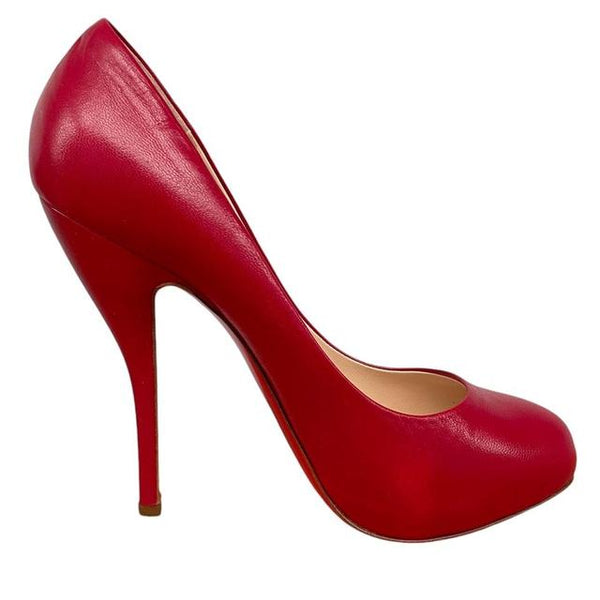 Christian Louboutin 2009 Red Feticha 120 Leather High Heels