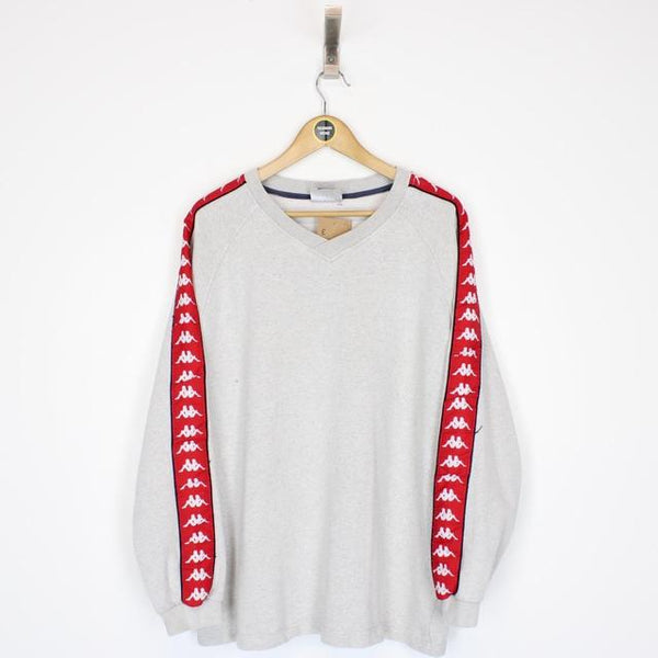 Vintage 90s Kappa Grey and Red Sweatshirt Jumper