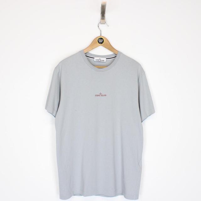 Stone Island AW 2021 Grey Short Sleeve Logo Print T-Shirt