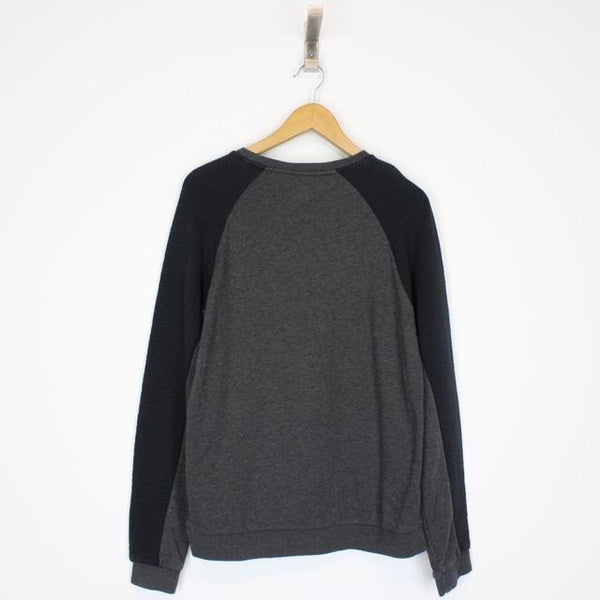 Guess Grey and Black Spellout Sweatshirt Jumper