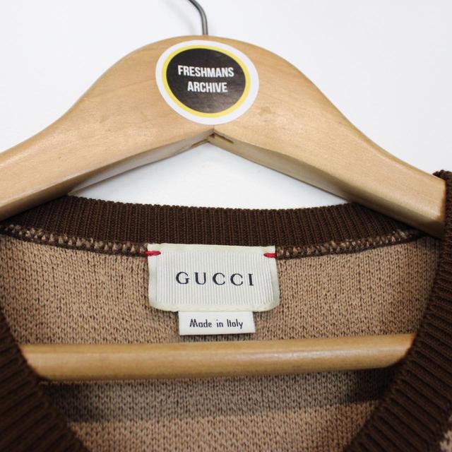 Gucci Brown GG Monogram Wool Knit Jumper